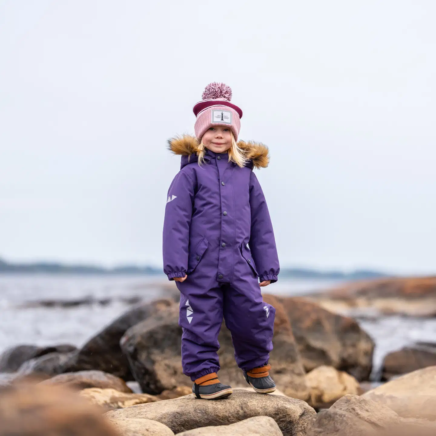 HC Outwear lasten vedenpitävä toppahaalari Inna - Dark Lilac - 3