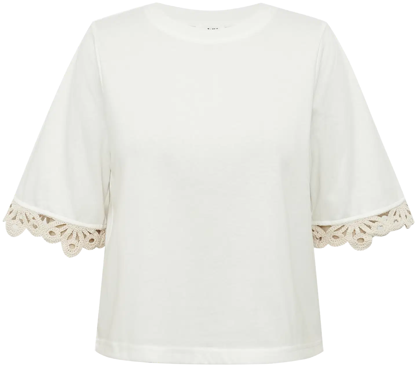 WKLY. naisten t-paita pitsihihalla 139770 - WHITE - 1