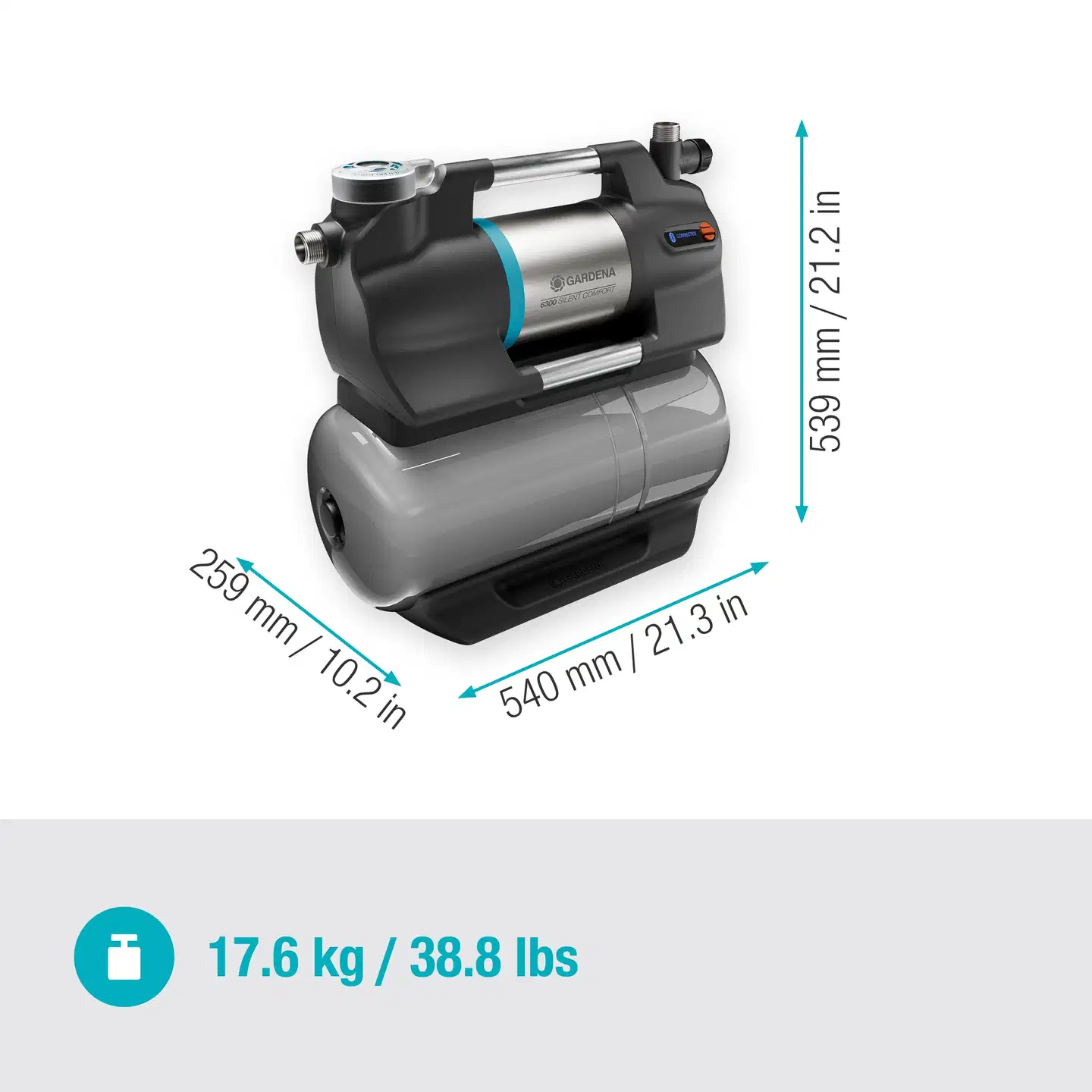 Puutarhapumppu GARDENA 4600 Silent Automatic, 4600 l/h, 4,0 bar - 4