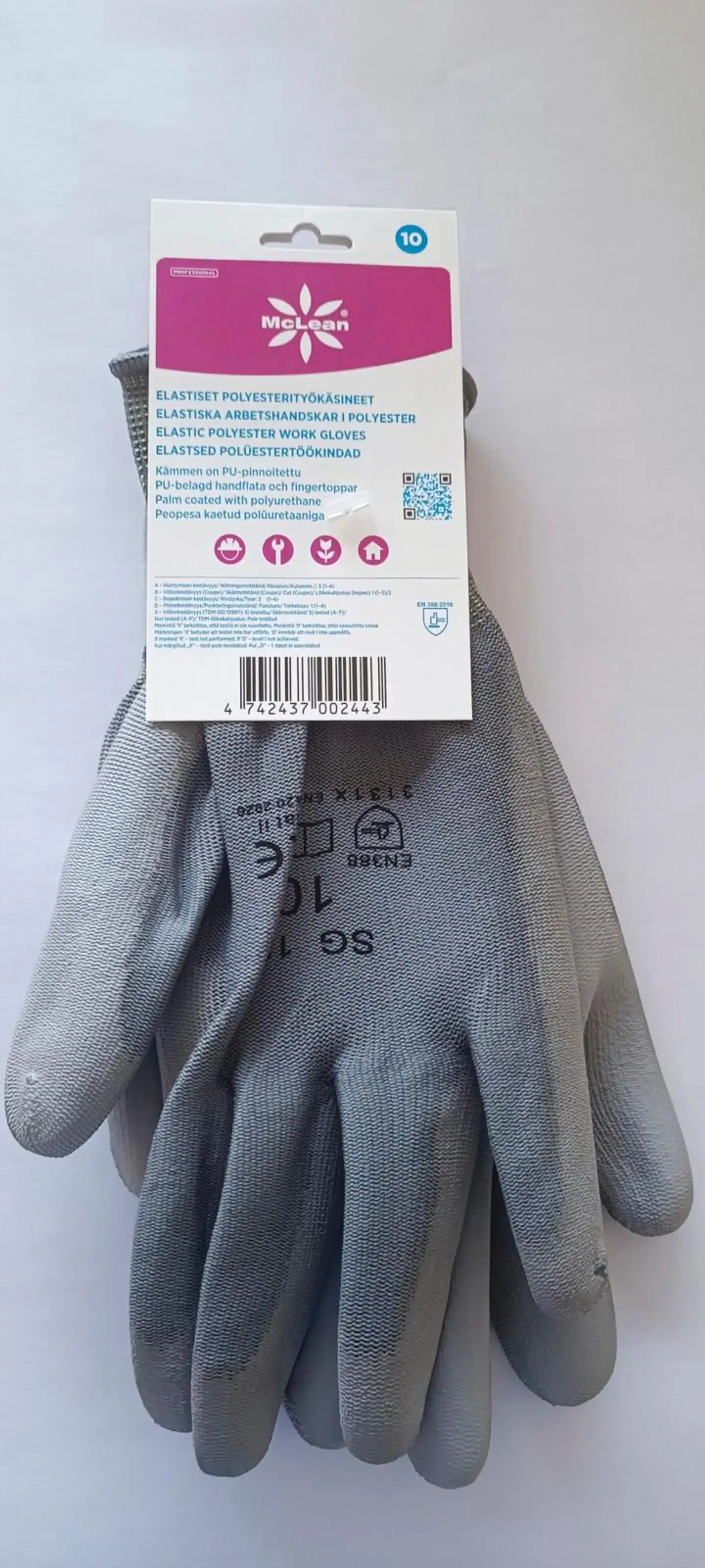 McLean Työkäsine SG 120  PU-pinnoite - Gray - 1
