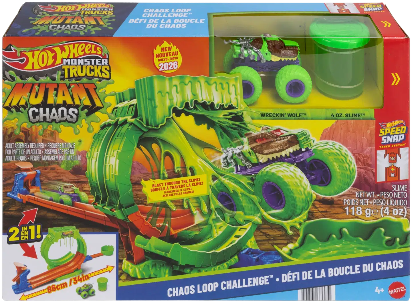 Hot Wheels Monster Trucks Mutant Chaos Slime Loop -leikkisetti - 2