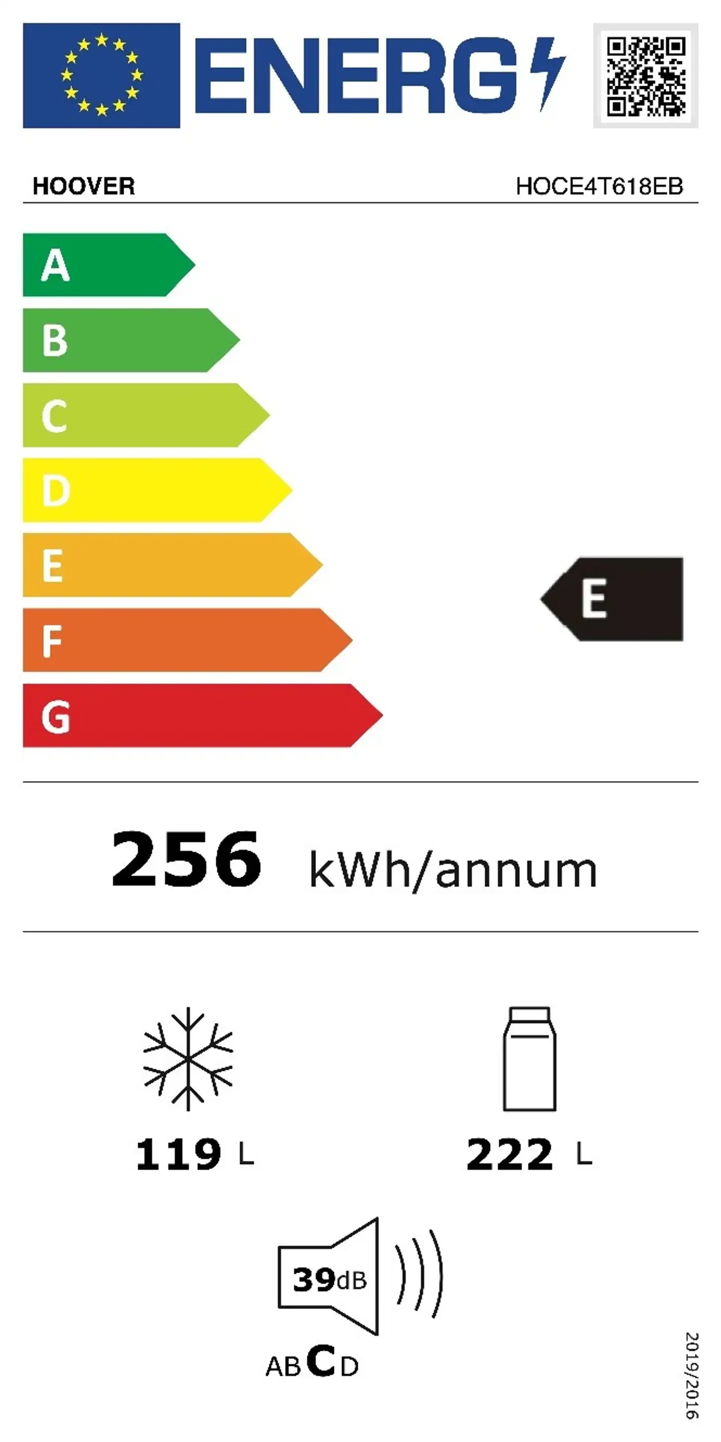 Hoover jääkaappipakastin H-Fridge 500 musta - 6