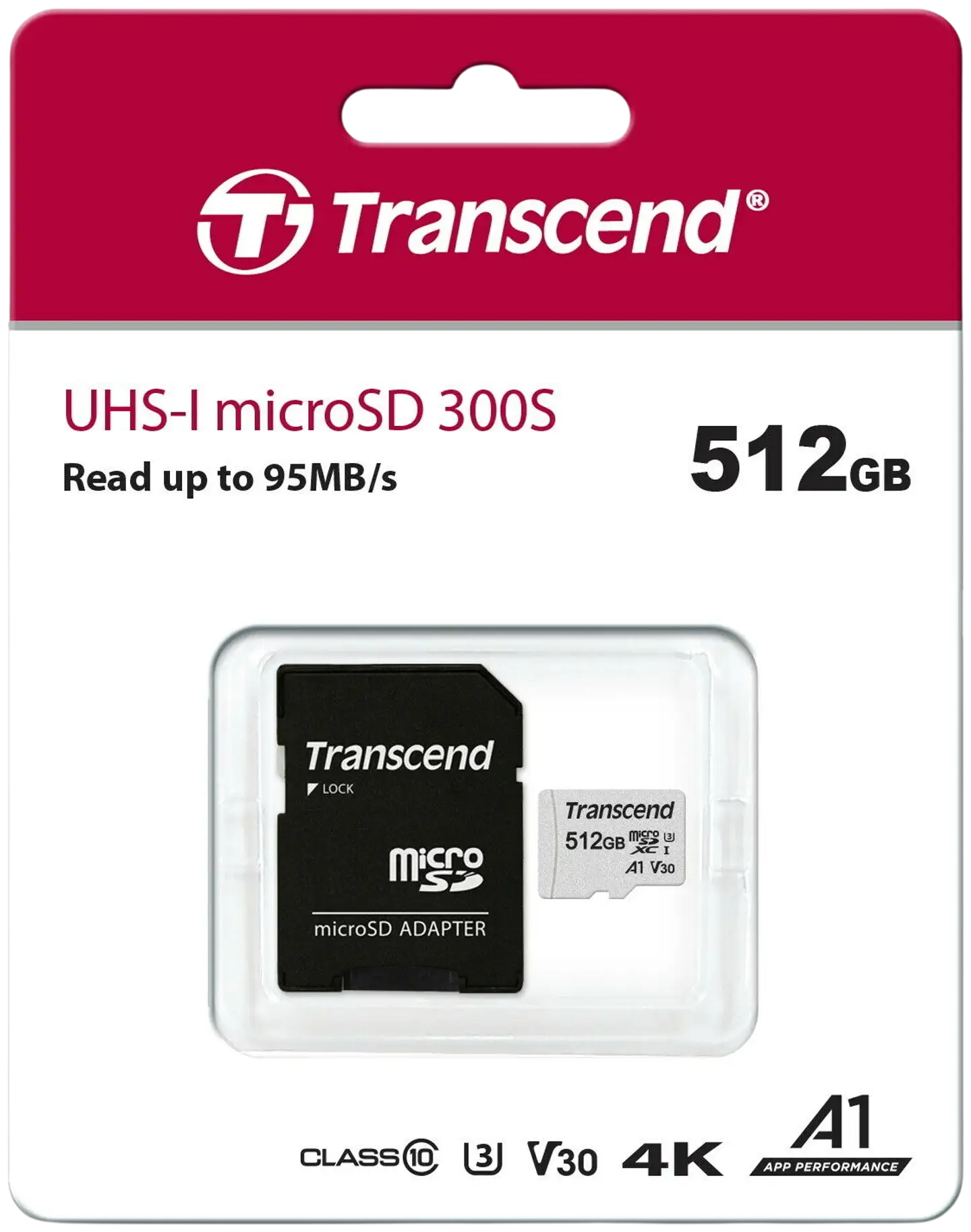 Transcend muistikortti 512GB U3 MicroSD - 1