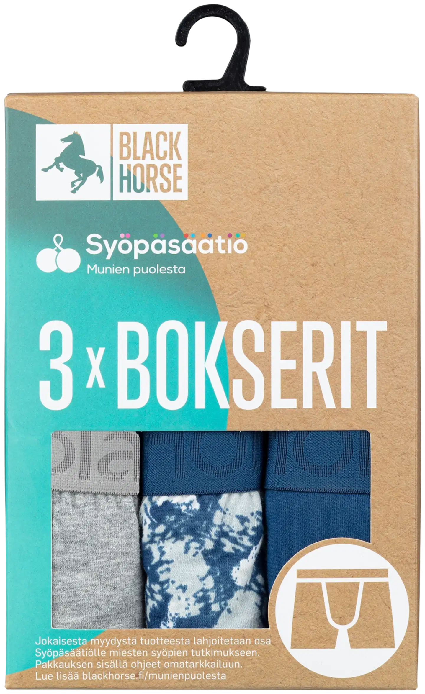 Black Horse miesten bokserit 3-pack I175 - Night Forest - 2