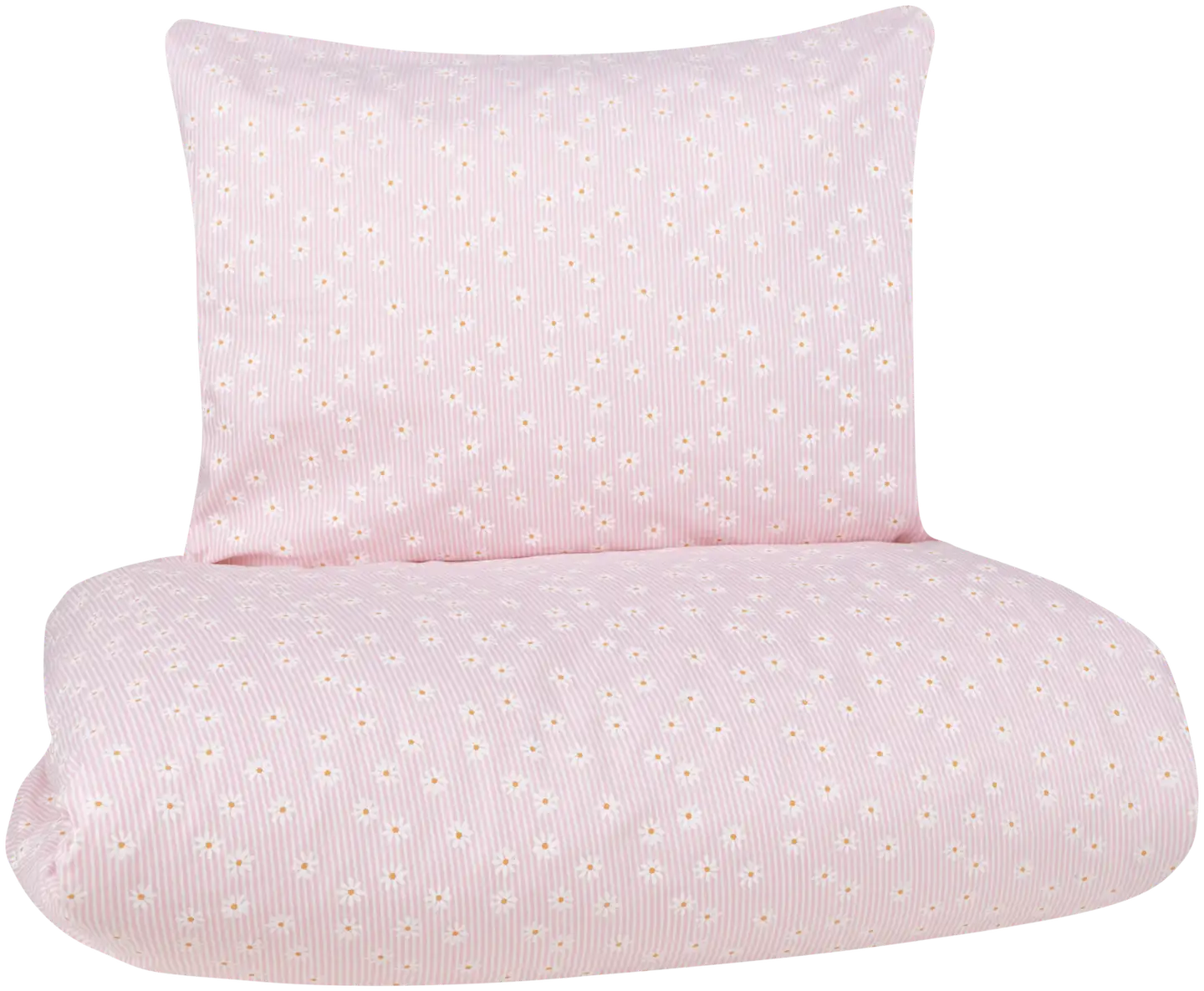 Xtra pussilakanasetti Daisy 150x210 cm vaaleanpunainen-valkoinen - 1