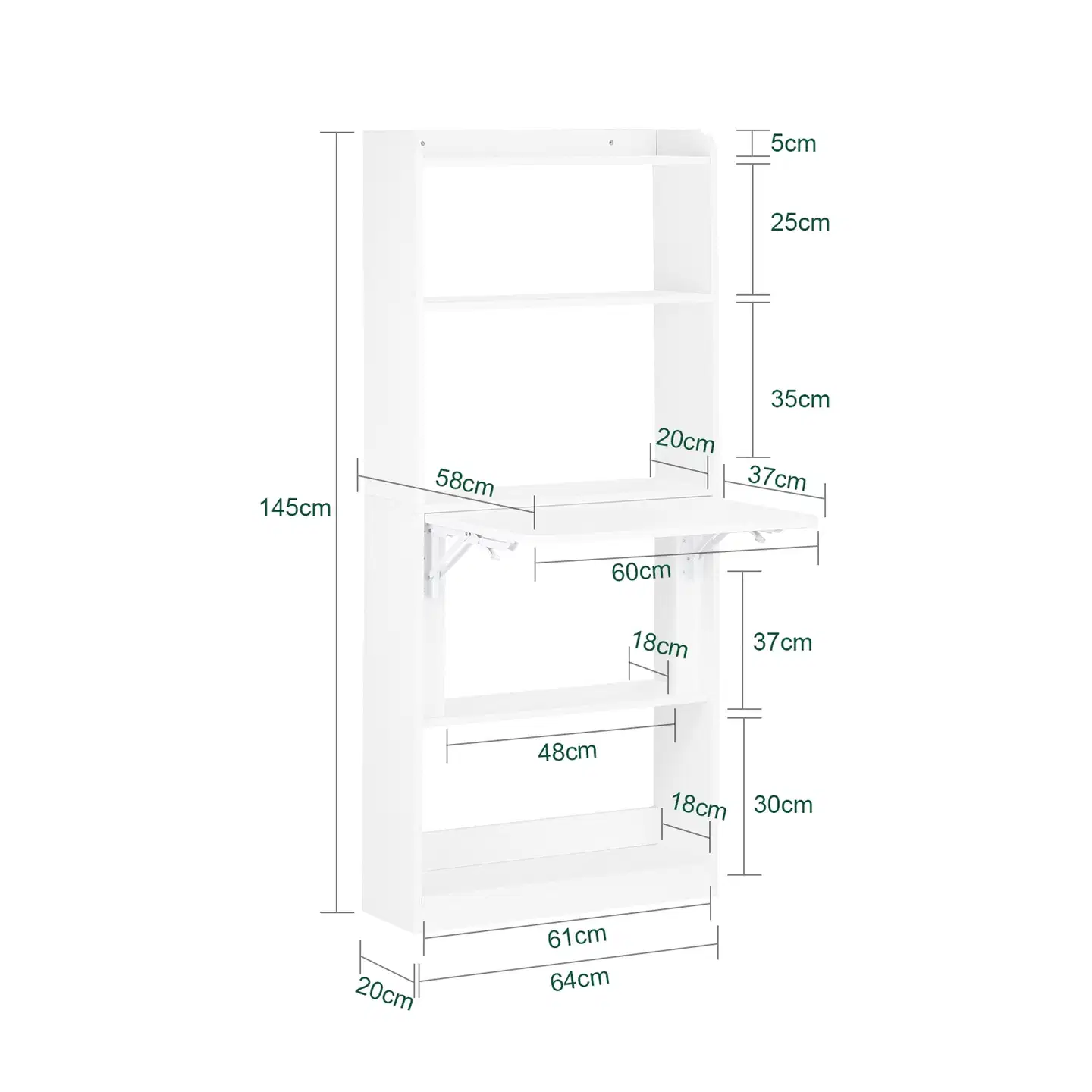 SoBuy työpöytä valkoinen FWT92-H-W - 3