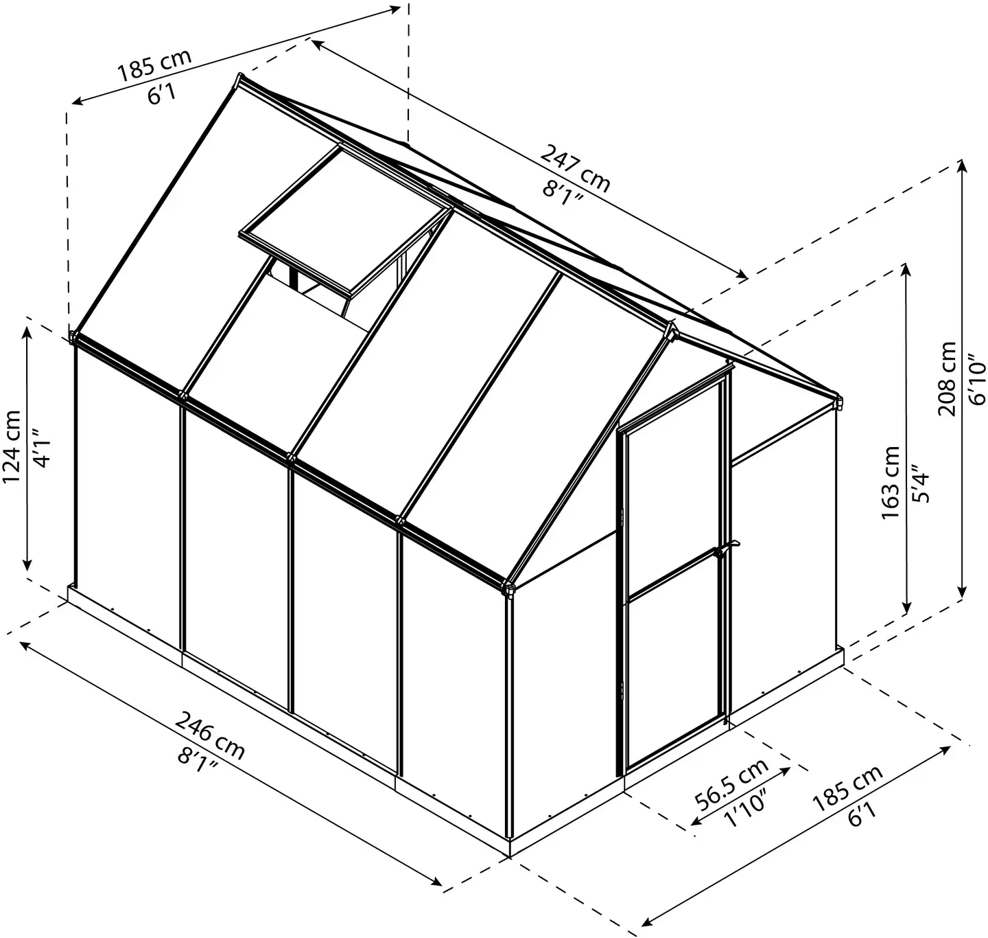 Kasvihuone Canopia Mythos 6x8/4,6m2 - 8