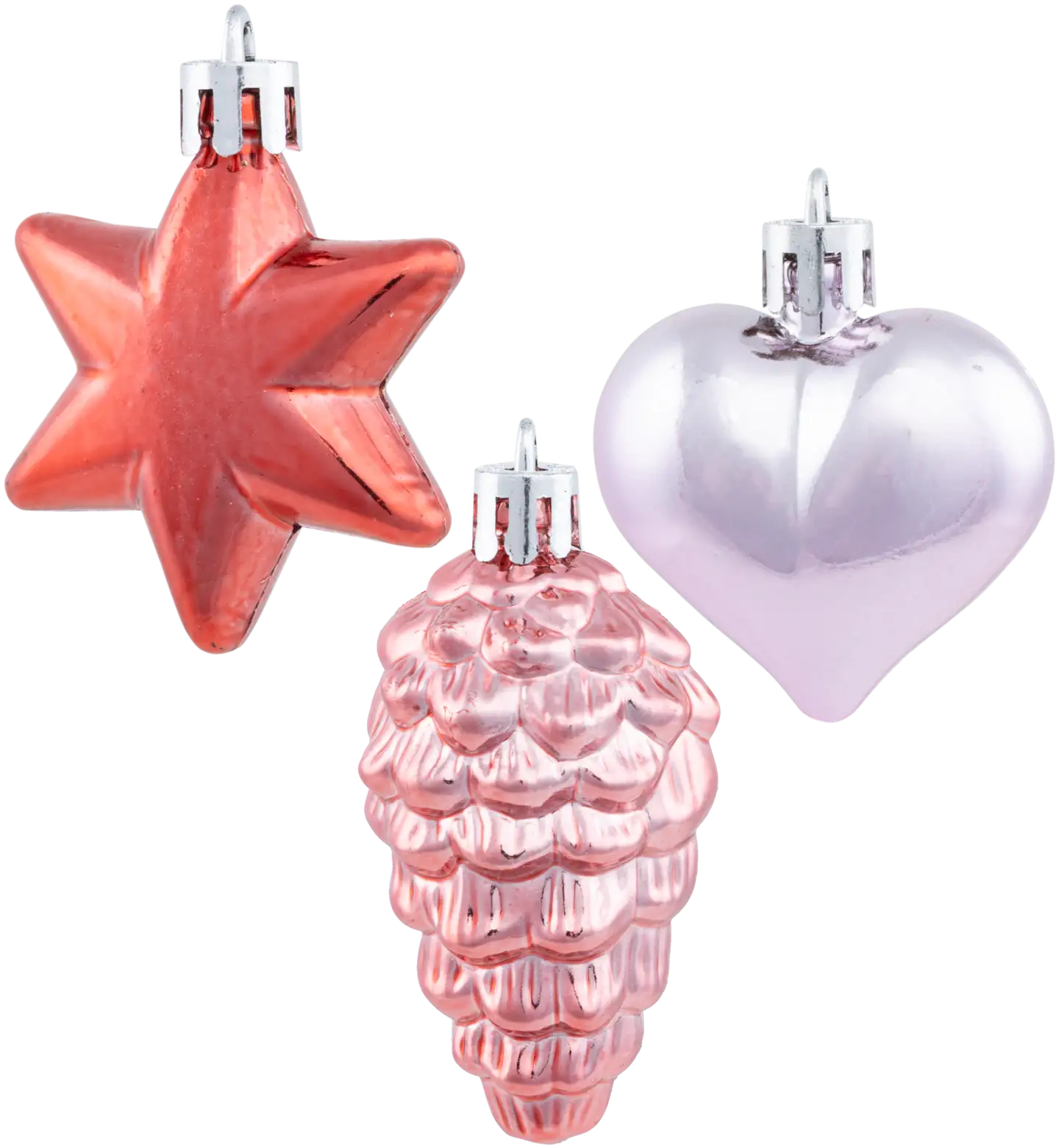 Kuusenkoristelajitelma pinkki 12 kpl - 1