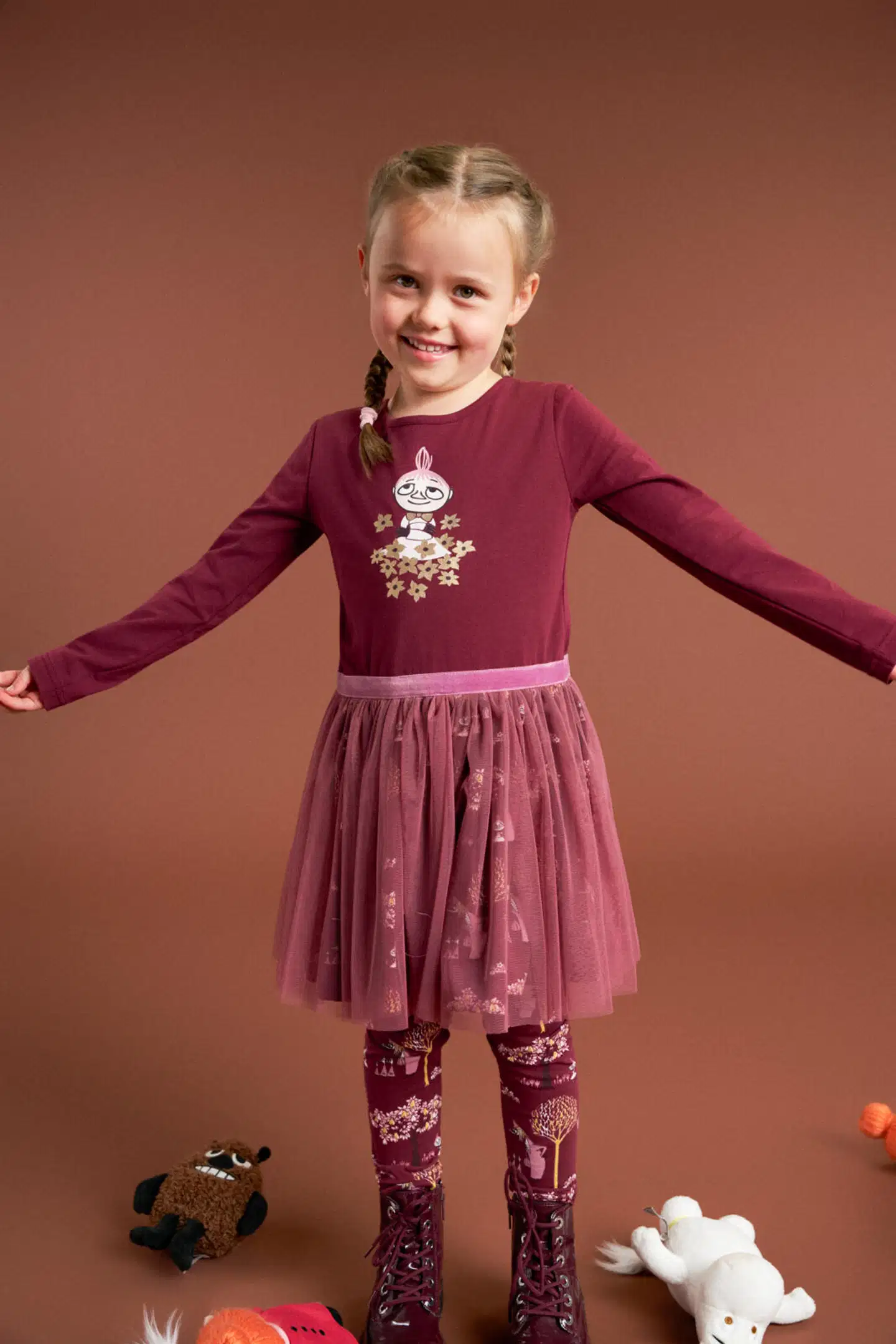 Muumi lasten leggingsit Vilijonkka 593467 - burgundi - 3