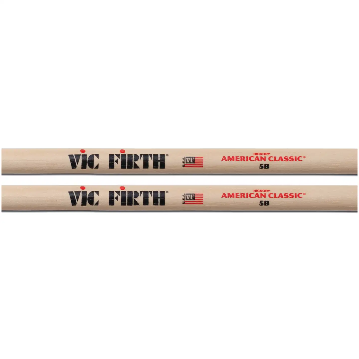 Vic Firth 5B rumpukapulat hikkoria. Pituus 40,6 cm, halkaisija 1,5 cm. - 2