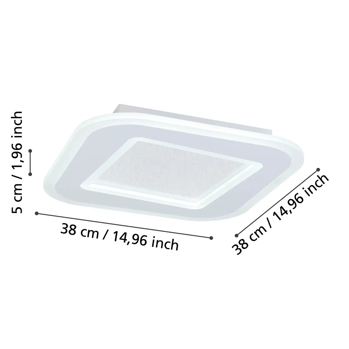 EGLO kattovalaisin Macchioni LED 20W CCT 38x38 cm valkoinen - 5