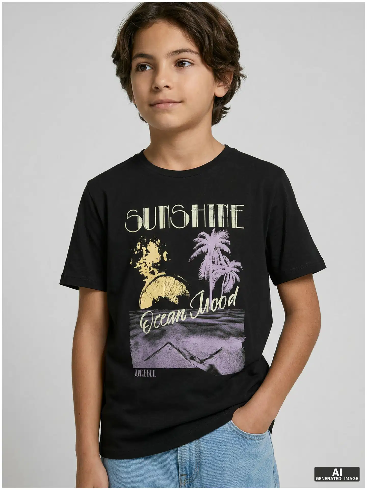 JJ Rebel lasten t-paita - BLACK - 5