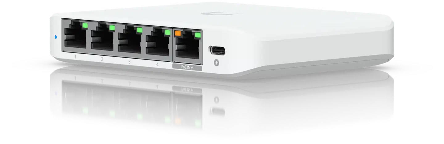 Ubiquiti kompakti 5-porttinen 2.5G-kytkin USW-Flex-2.5G-5 - 1