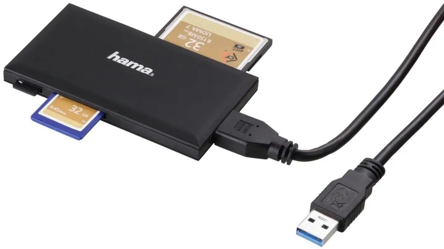 Hama usb 3.0 muistikortinlukija, sd/microsd/cf/ms, musta - 3