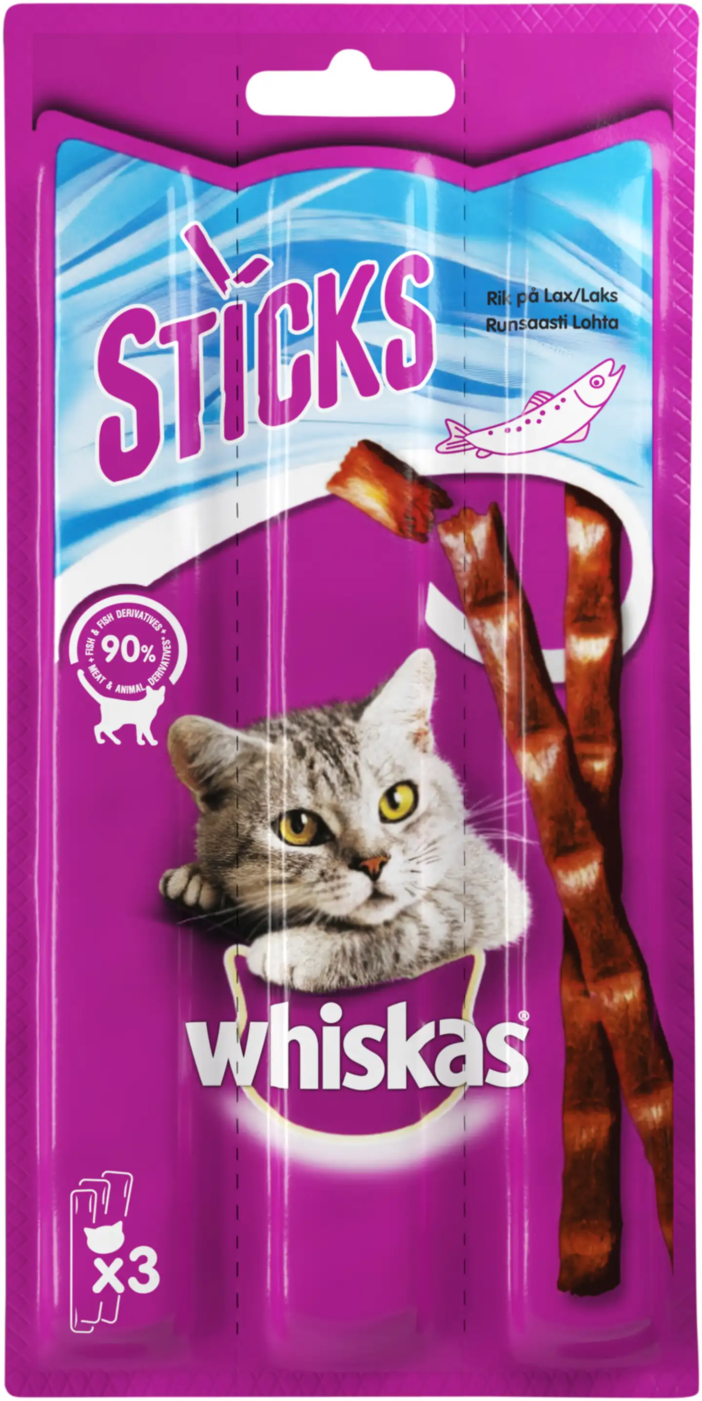 Whiskas Sticks Lohi  3x6g