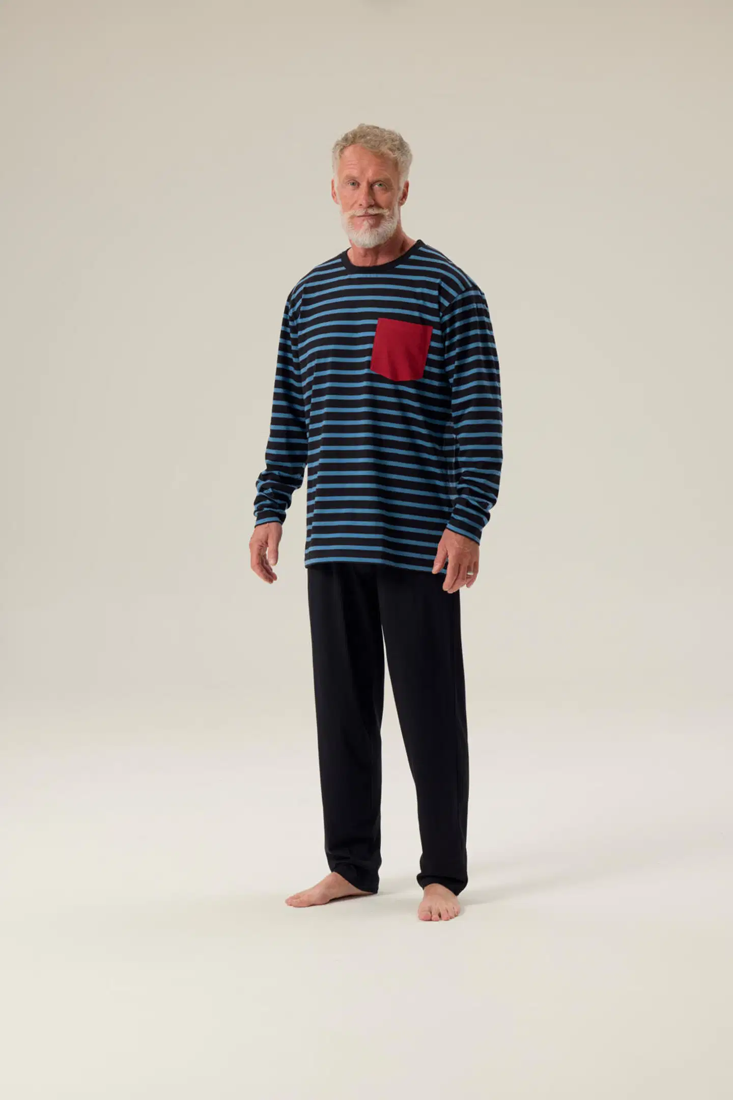 RATIA miesten pyjama - musta/turkoosi - 3