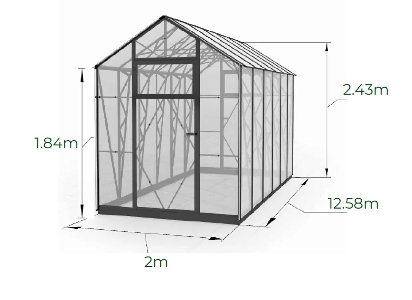 Ecoslider kasvihuone 2.0 X 12.58 - 4