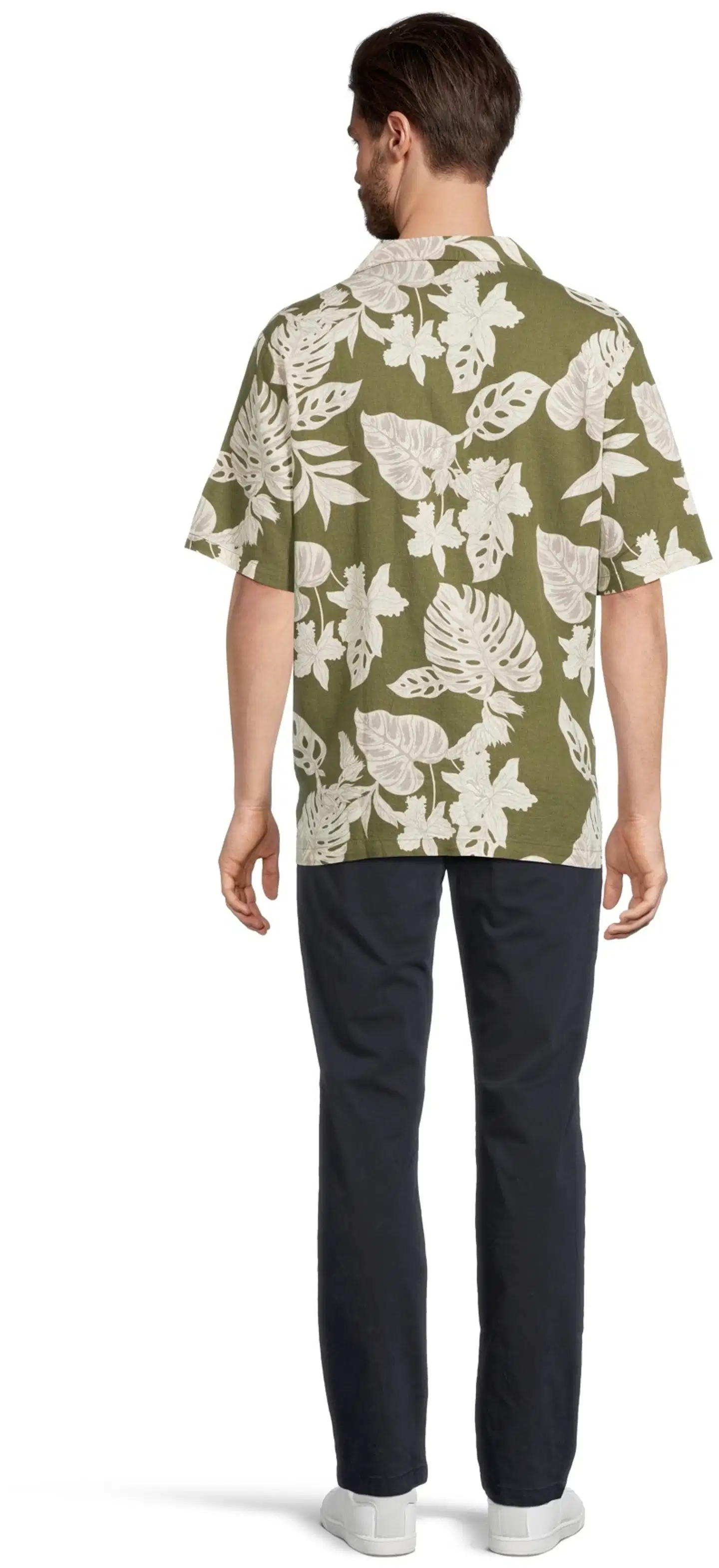 London Fog miesten kuviollinen pellavapaita 194LF15261 - Green AOP - 3