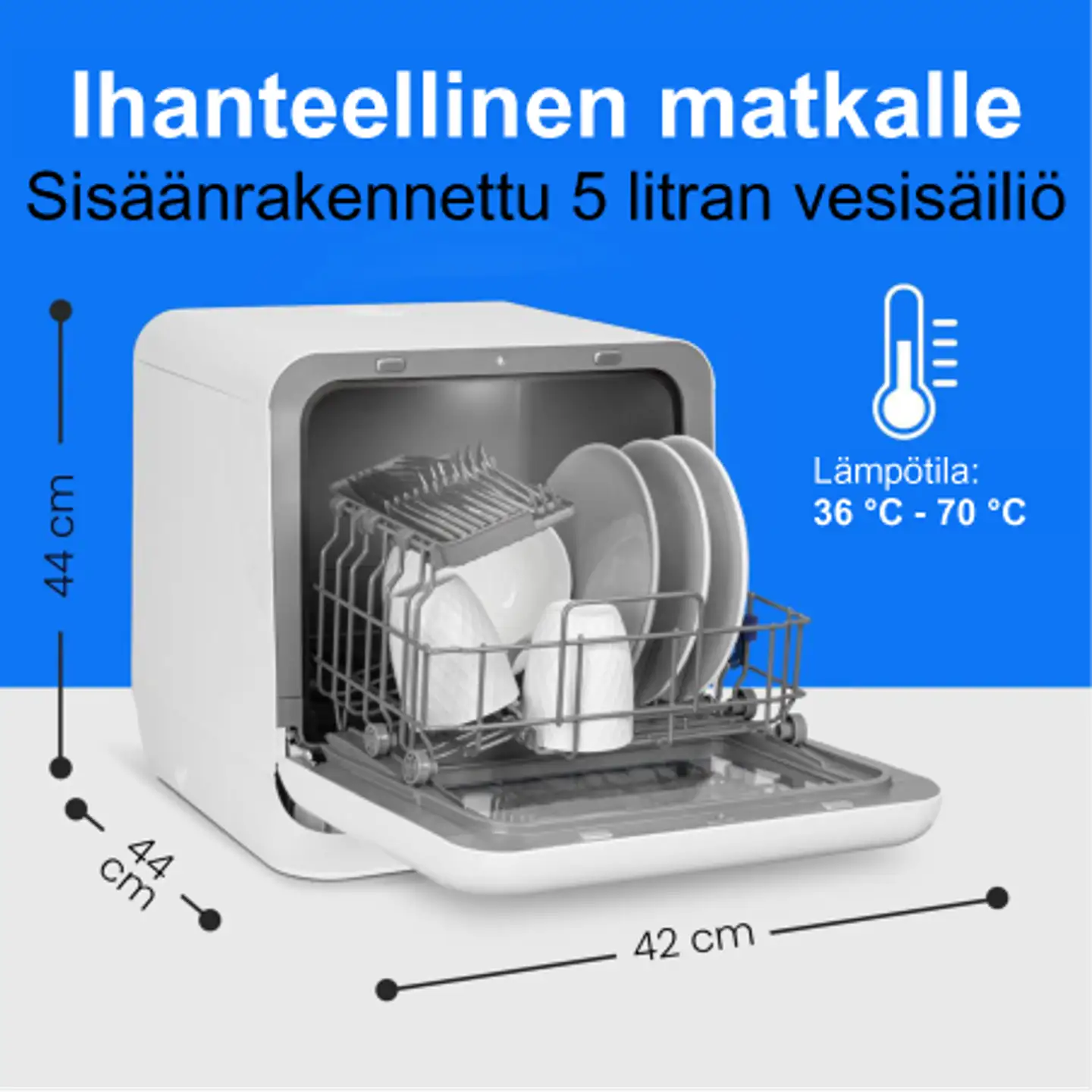 Bomann pöytäastianpesukone TSG5704 valkoinen - 2