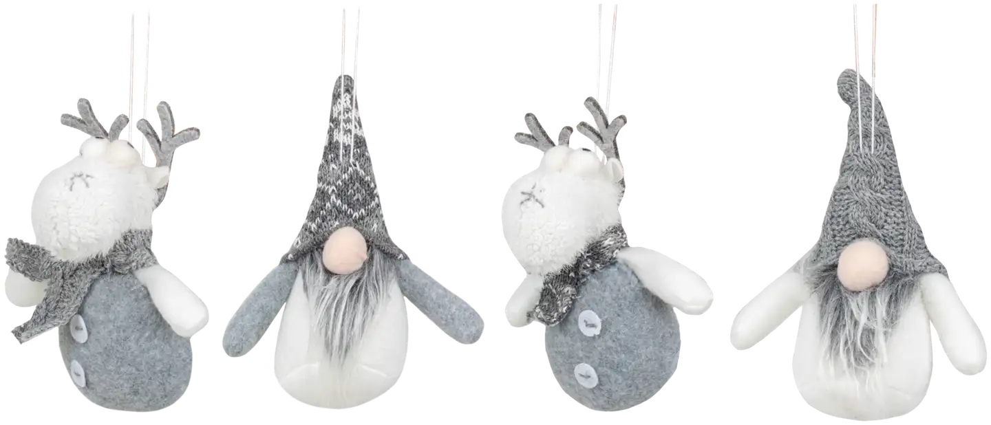 Roikkuva koristehahmo Joulu 14 cm vaalea, erilaisia