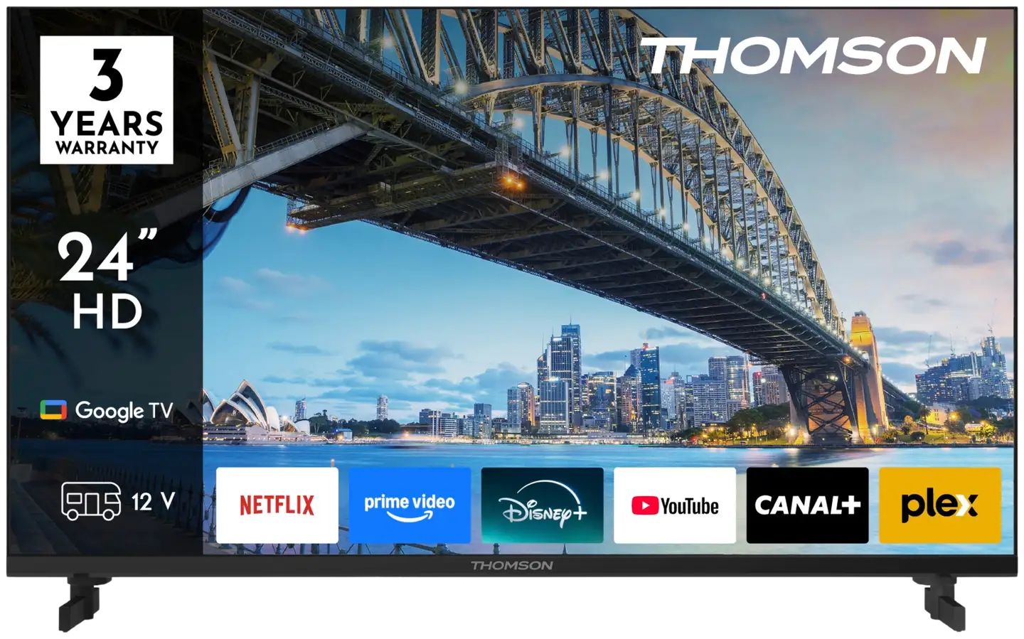 Thomson 24" HD Ready Smart LED TV 24HG2S15C mukana 12V virta-adapteri - 1