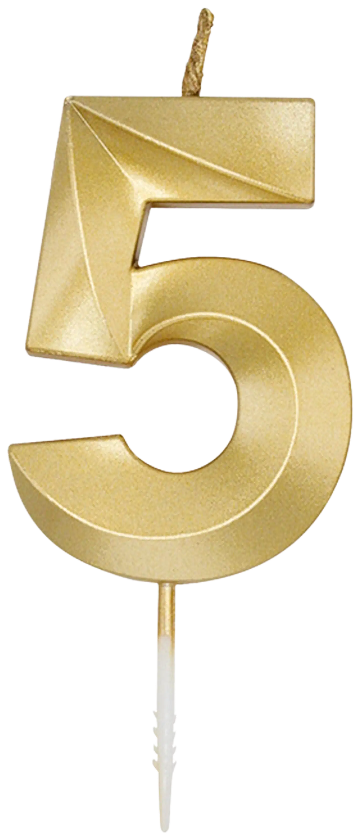Kakkukynttilä 5 kultainen 6 cm - 2