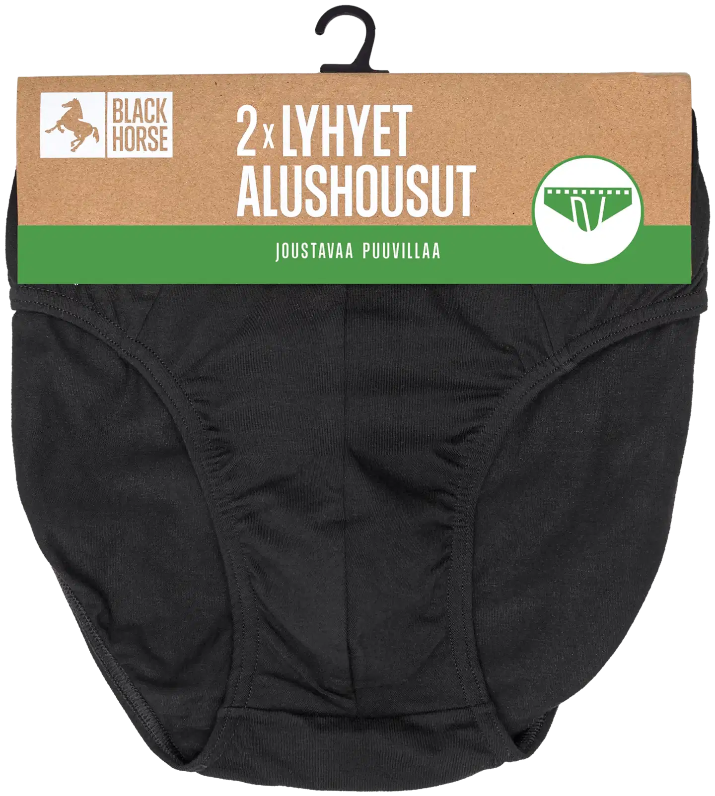 Black Horse 2-pack Basic alushousut - BLACK - 2