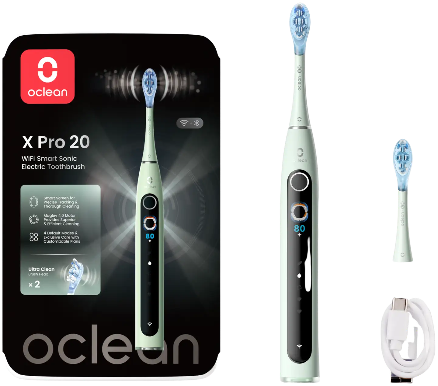 Oclean sähköhammasharja X Pro 20 vihreä C01000734 - 10