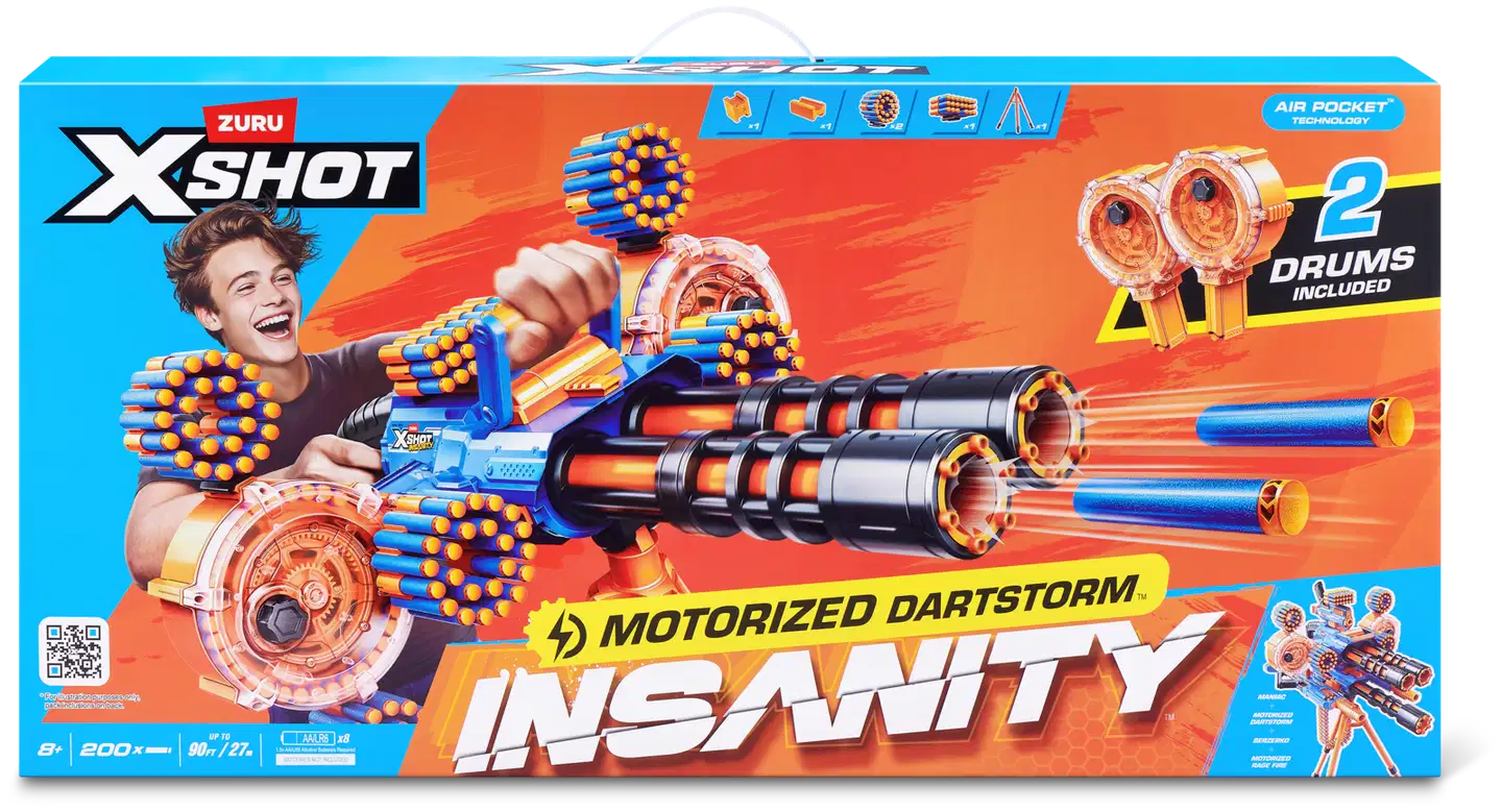 X-Shot vaahtonuoliblasteri Insanity Motorized Dartstorm - 3
