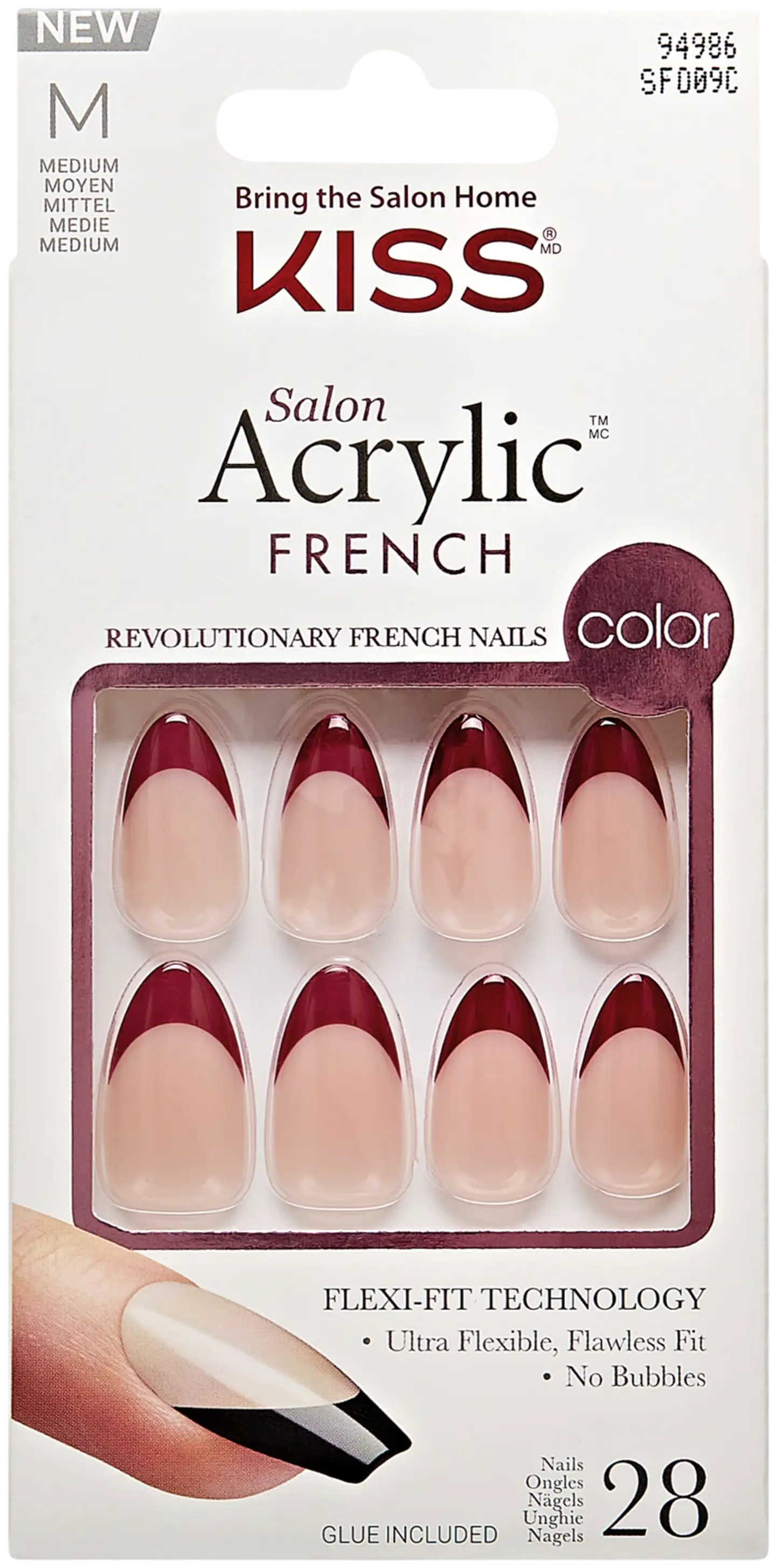 Kiss Salon Acrylic French kynnet - Catchy 28kpl