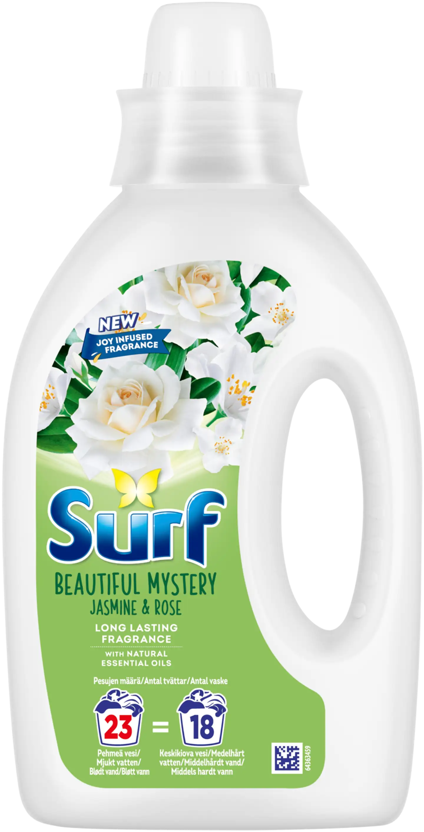 Surf Beautiful Mystery Pyykinpesuaine Kirjo- ja valkopyykille 920 ml 23 pesua