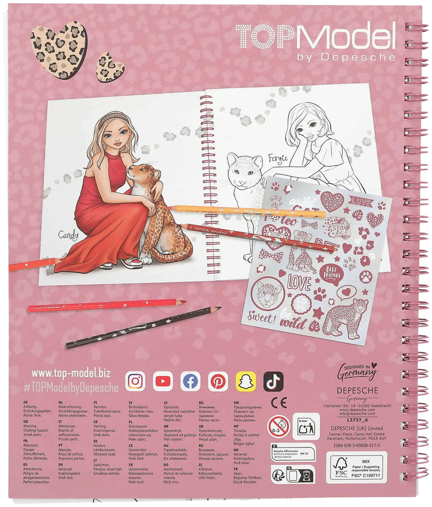 TOPModel värityskirja paljeteilla LEOHEART - 2