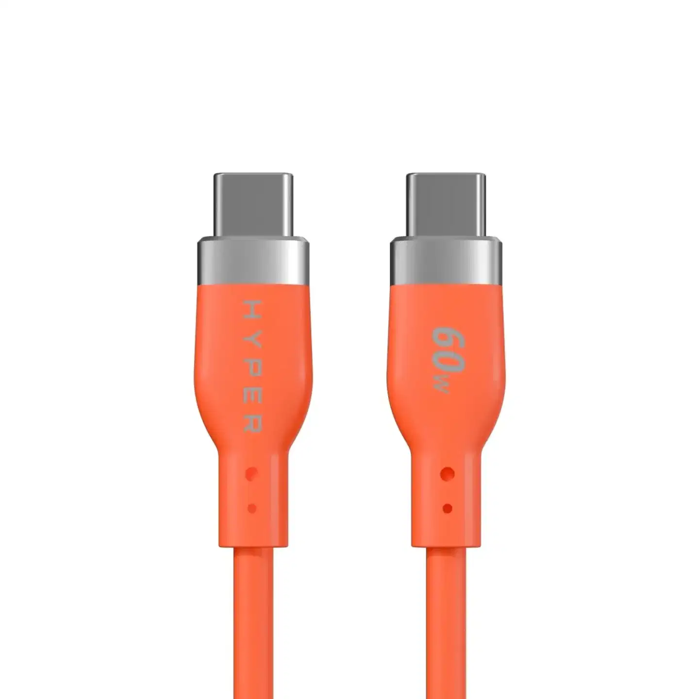 Hyper HyperJuice 1.5m Silicone 60W USB-C - USB-C Latauskaapeli, oranssi