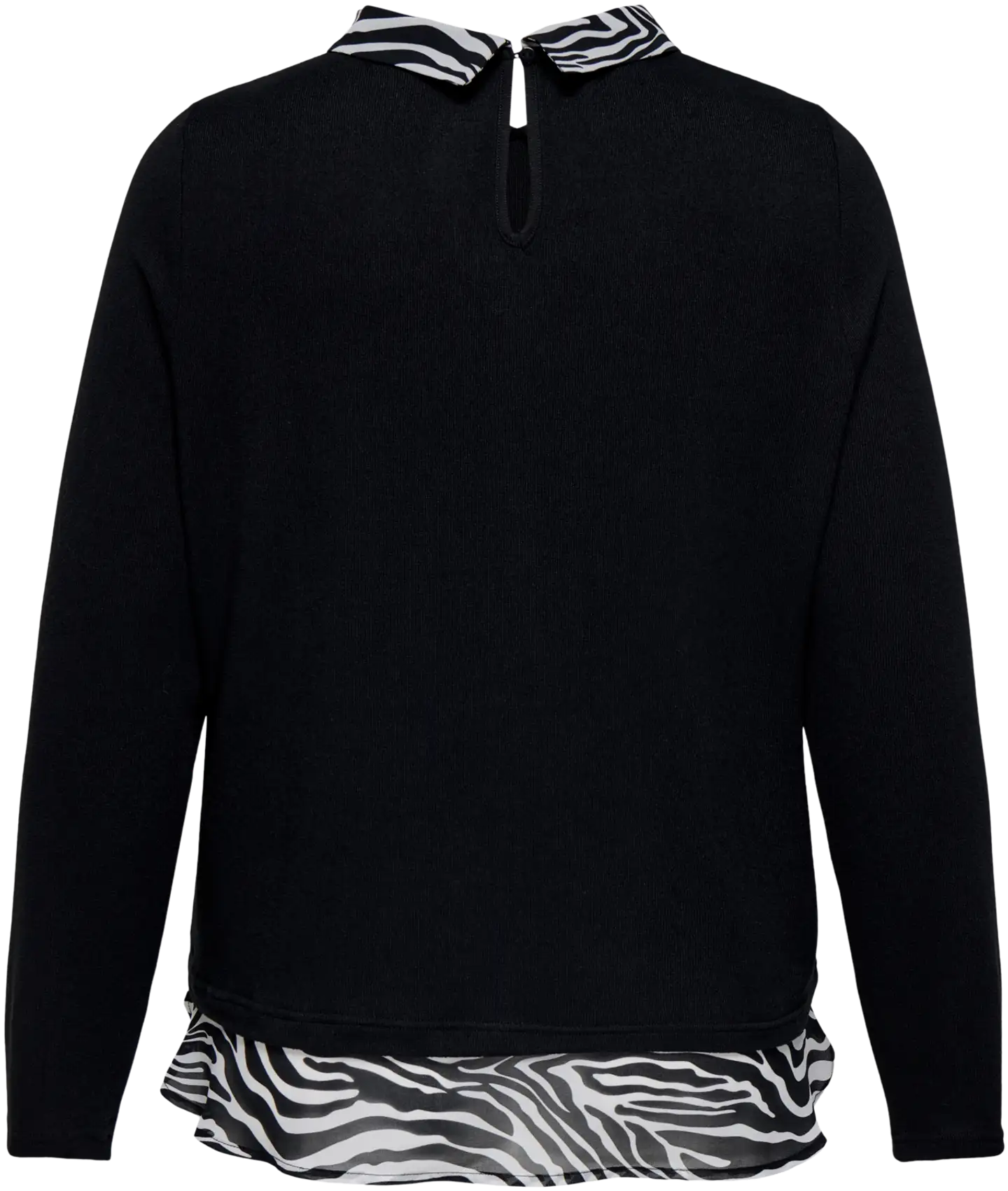 ONLY CARMAKOMA naisten trikoopaita Caralba sifonkiyksityiskohdilla - BLACK - 2