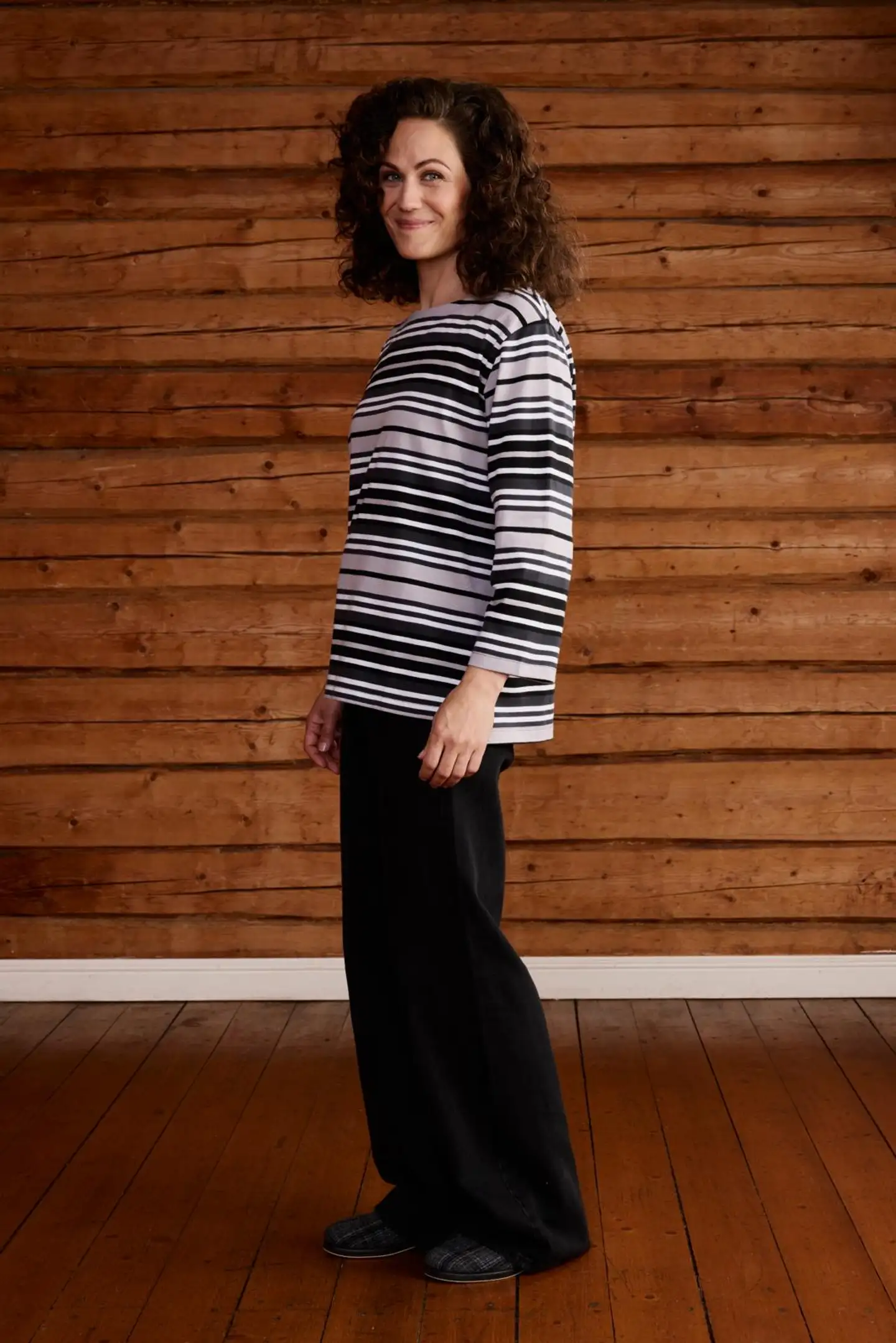 Reino&Aino naisten raitapusero - Grey stripe - 4