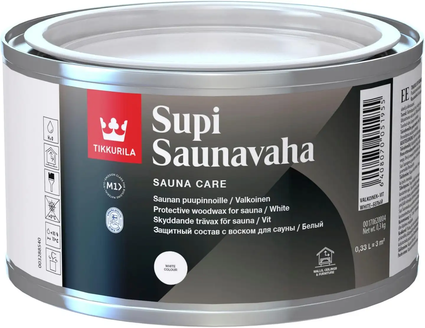 Tikkurila saunavaha Supi 0,33 l valkoinen