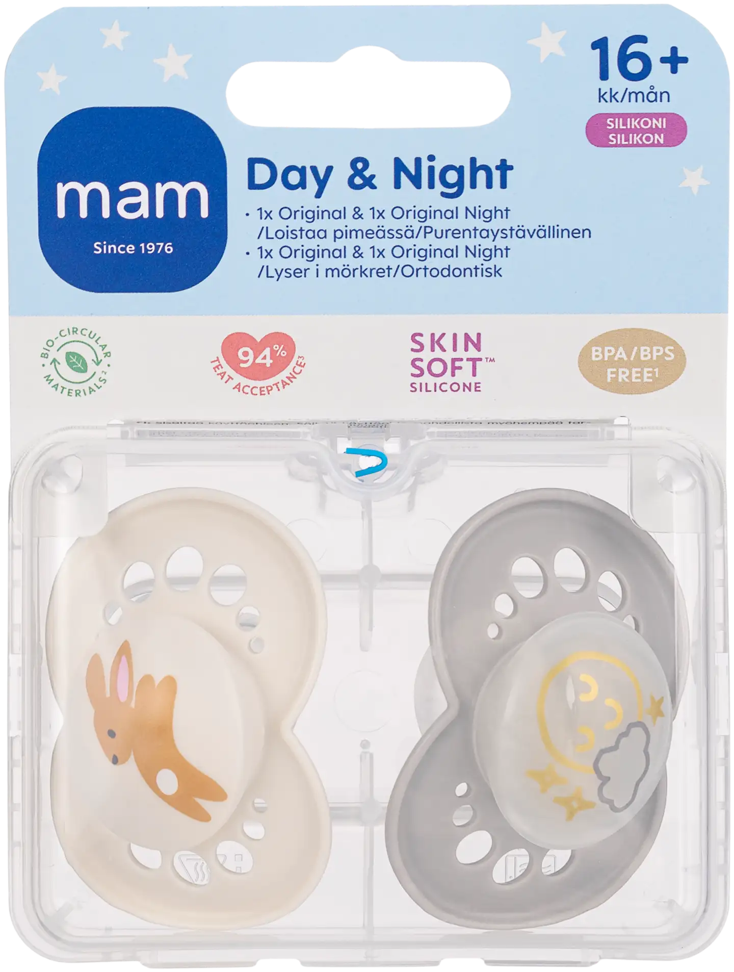 MAM 16+kk original Day & Night silikoni 2kpl