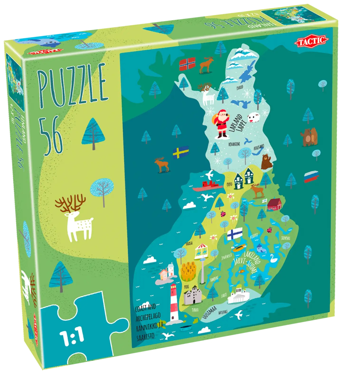 Tactic palapeli Suomi karttapalapeli 56 palaa - 1