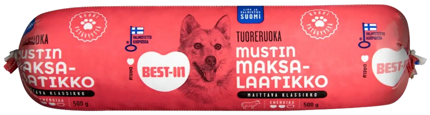 Best-In Mustin Maksalaatikko Koiran Tuoreruoka 500g