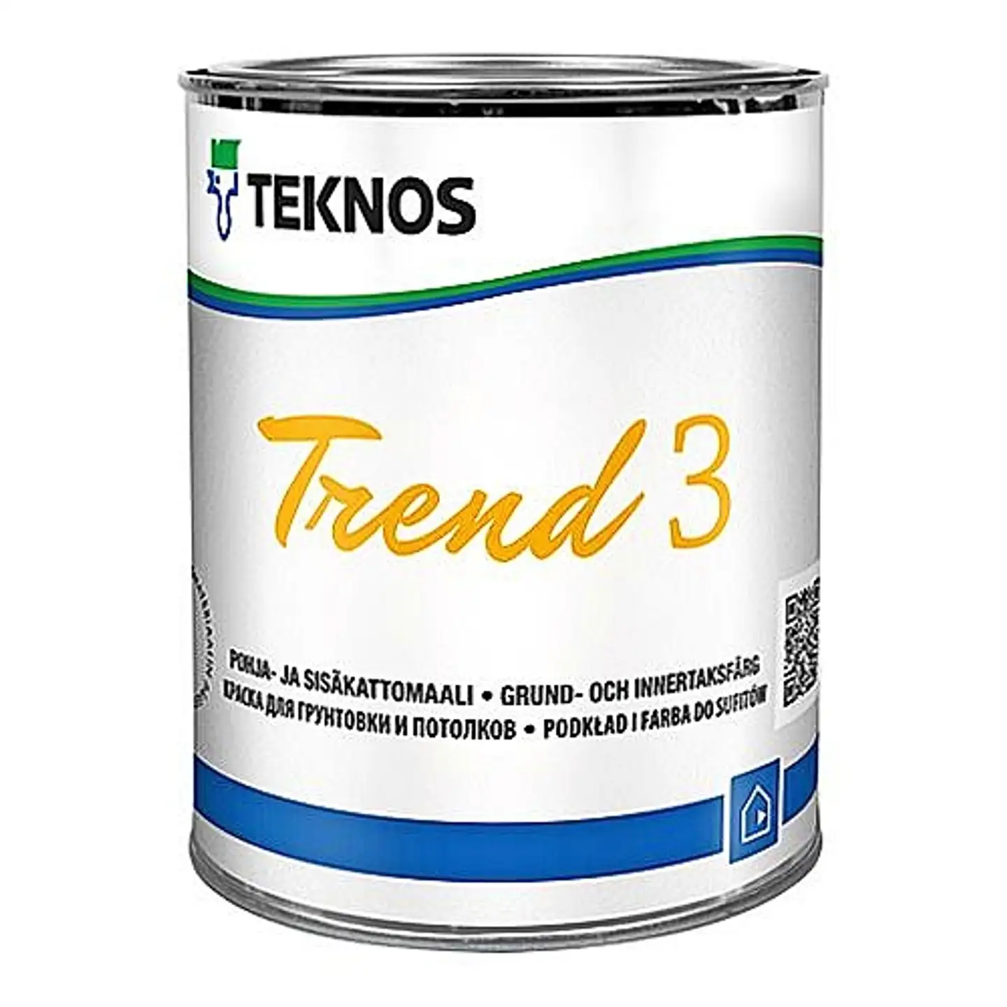 Teknos pohja- ja sisäkattomaali Trend 3 0,9 l valkoinen täyshimmeä