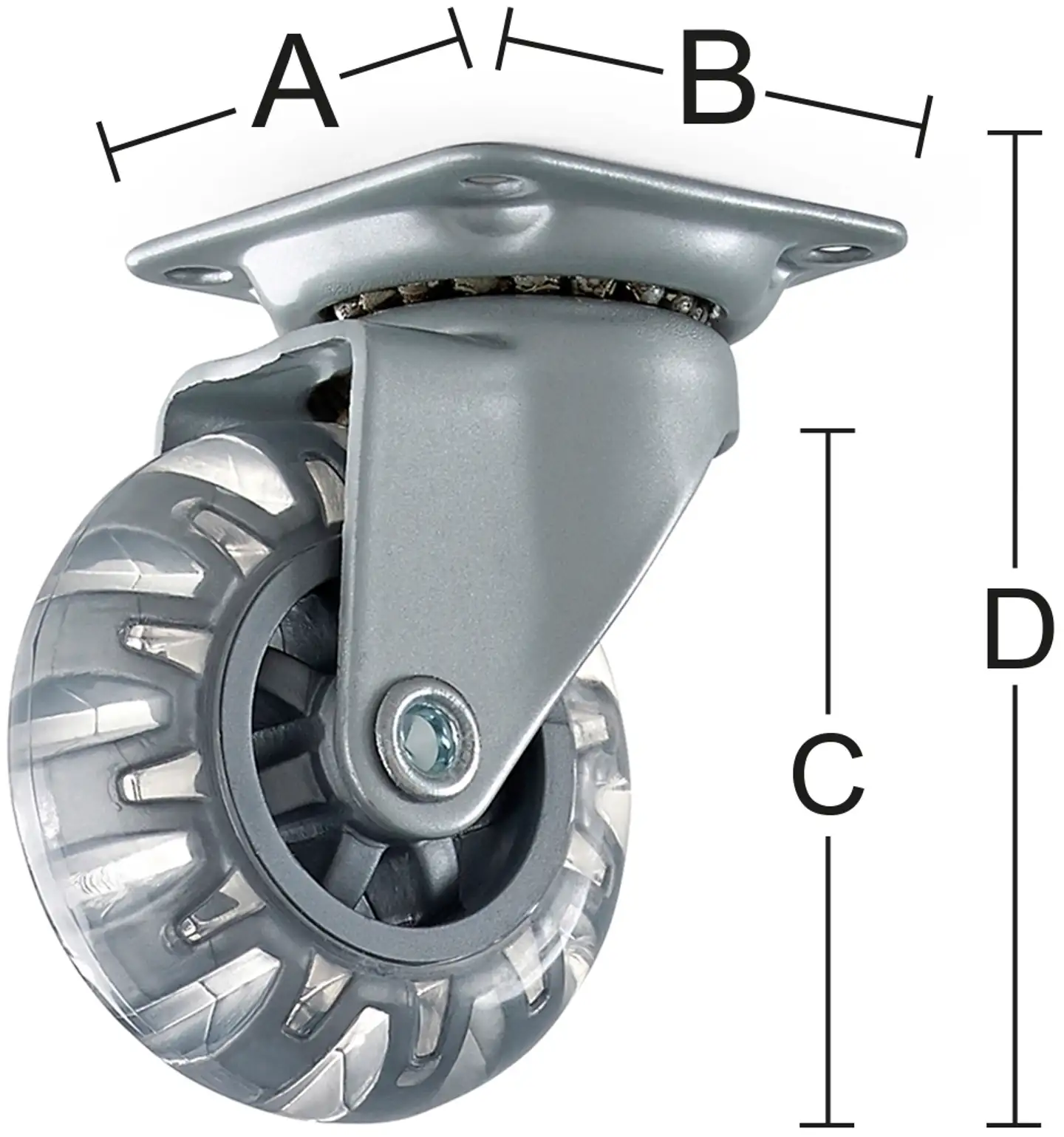 Habo kääntyvä kalustepyörä 4005 50mm kiinnityslevyllä - 1