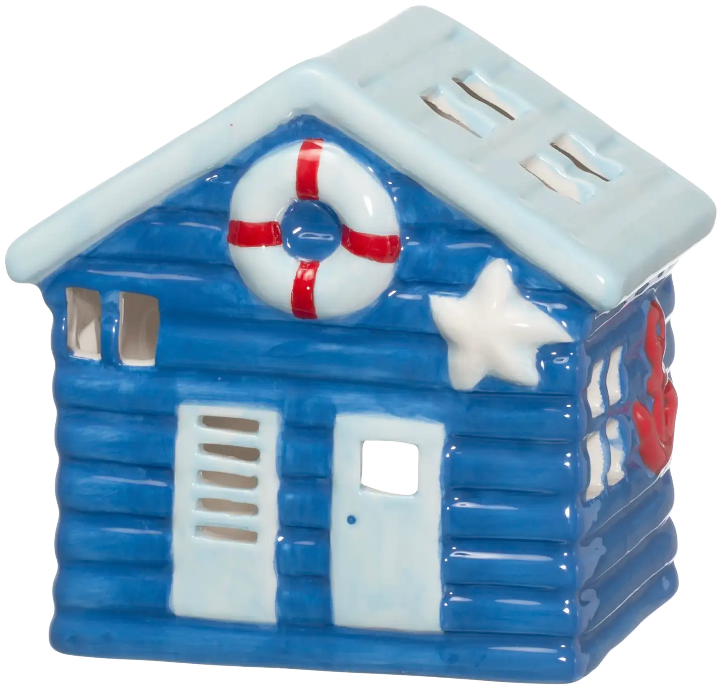 4Living Lyhty Beach Hut sininen/vaaleansininen 14 cm