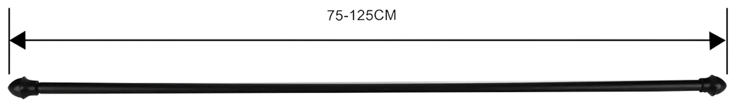 Ihanin verhotanko Cafe musta 75-125cm 11/13mm - 2