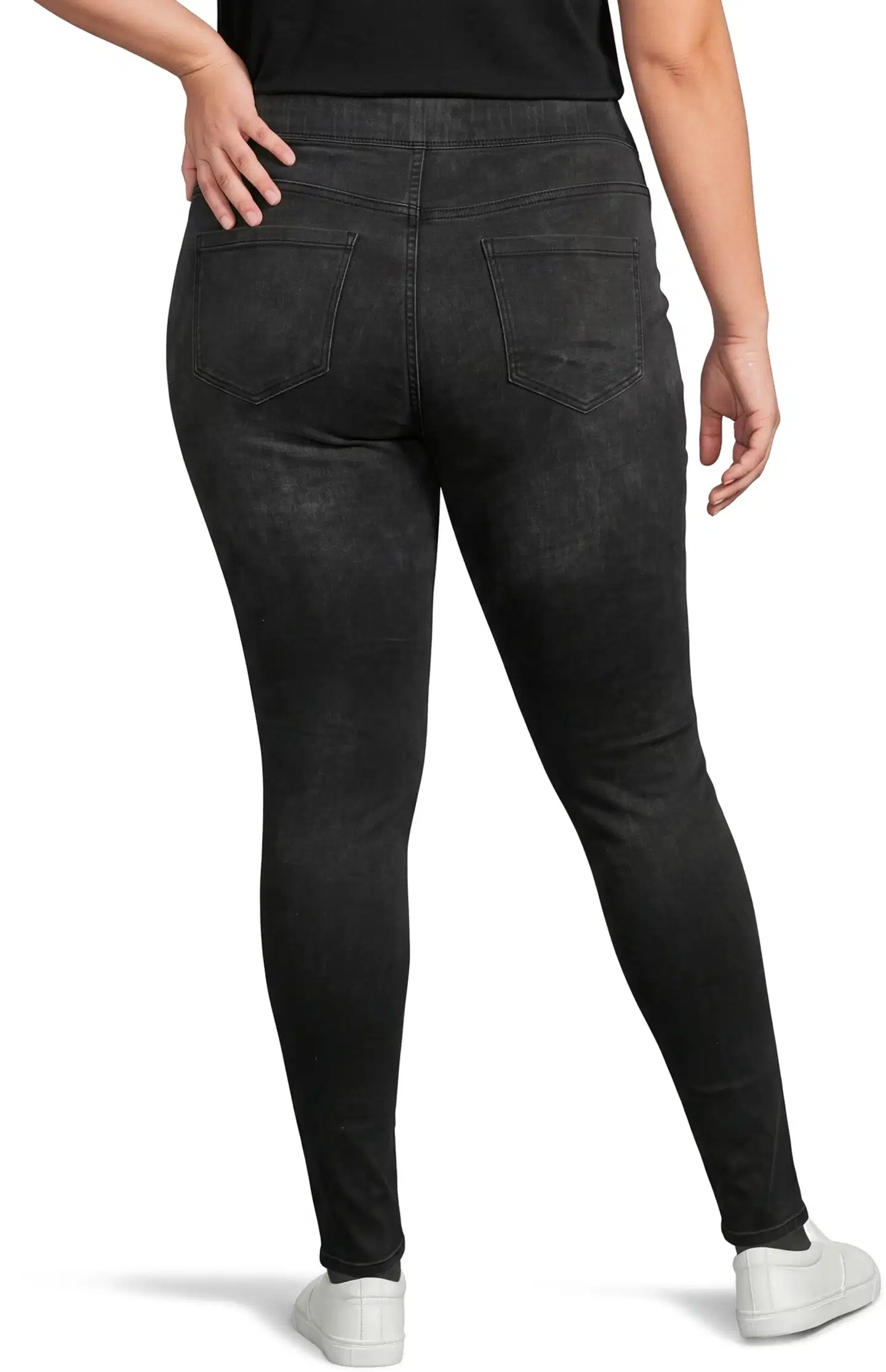 House naisten denimjeggingsit 222HP30261, D-mitoitus - Black denim washed - 3