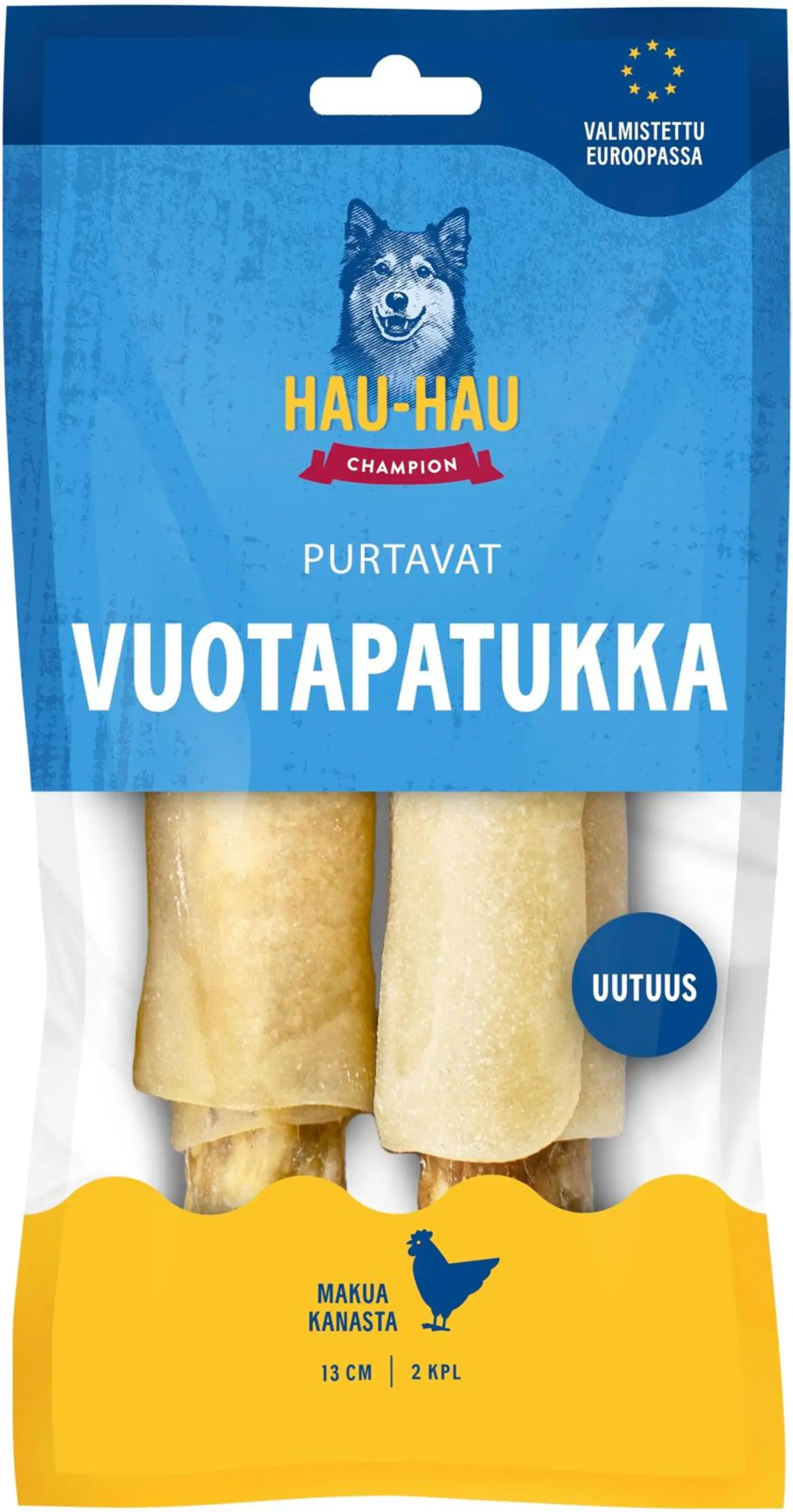 Hau-Hau Champion Purtavat Vuotapatukka sisältää kanaa 13 cm 2 kpl 100 g