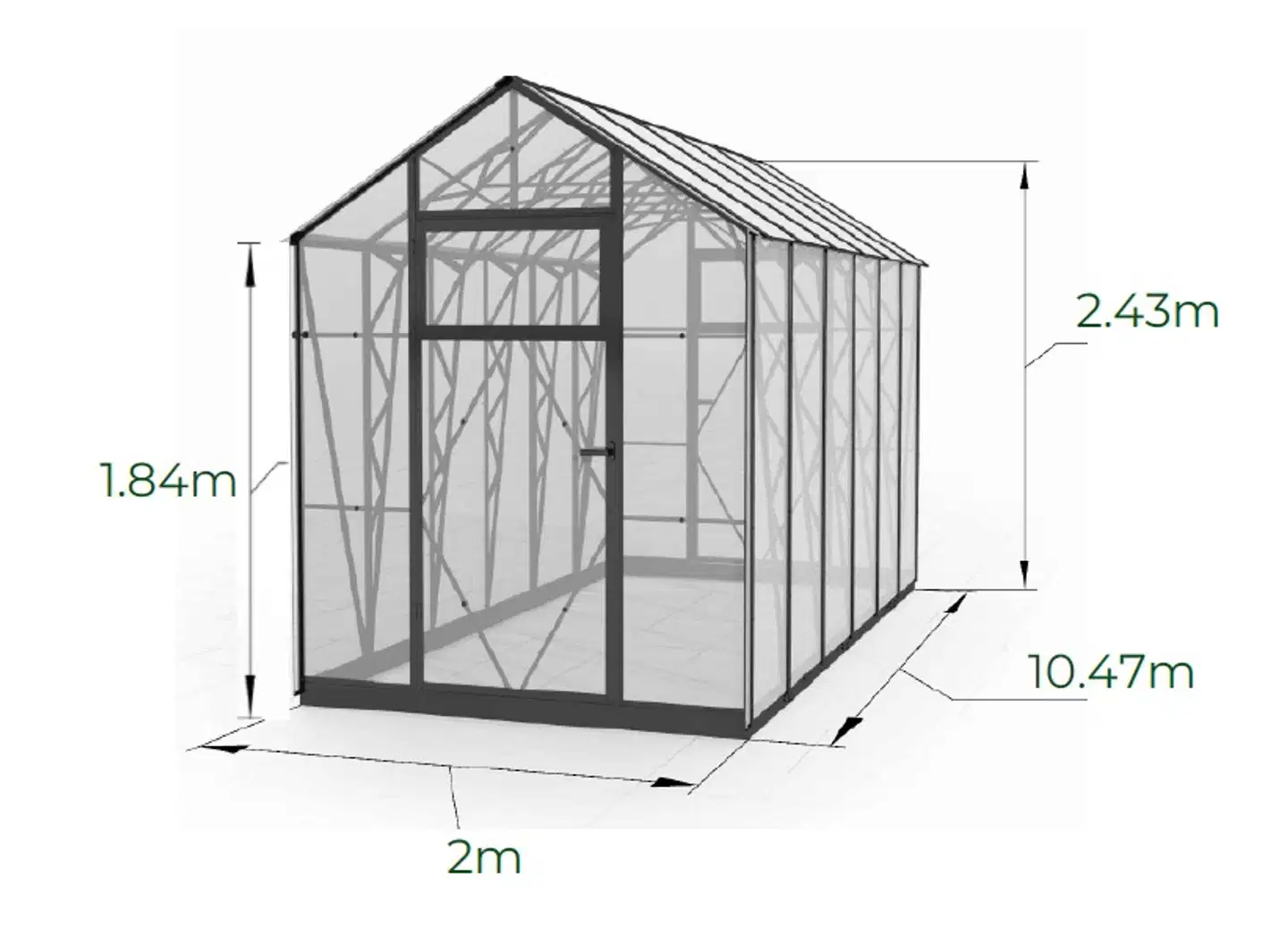 Ecoslider kasvihuone 2.0 X 10.47 - 4