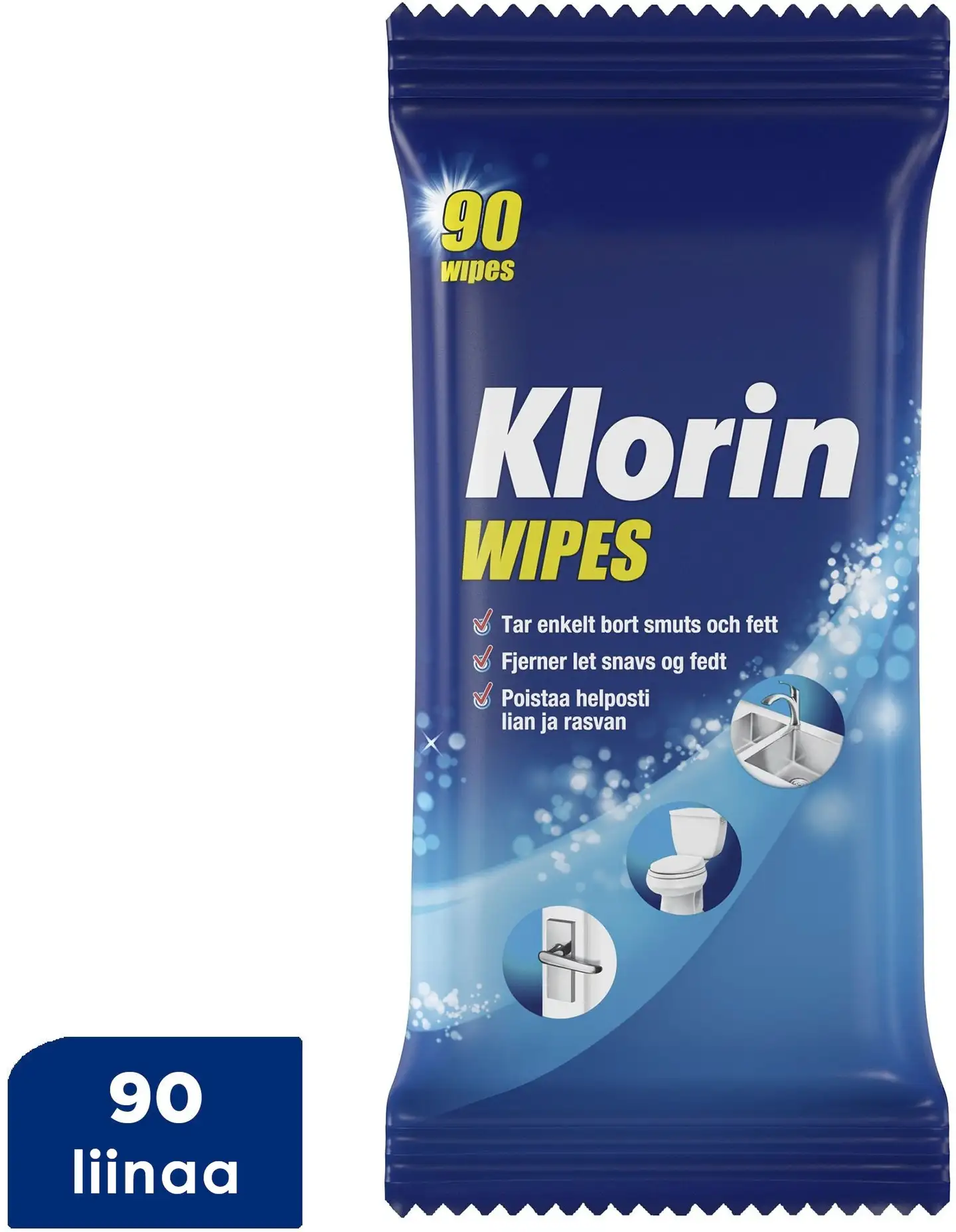 Klorin puhdistusliinat valkaisuaineella 90 kpl - 3