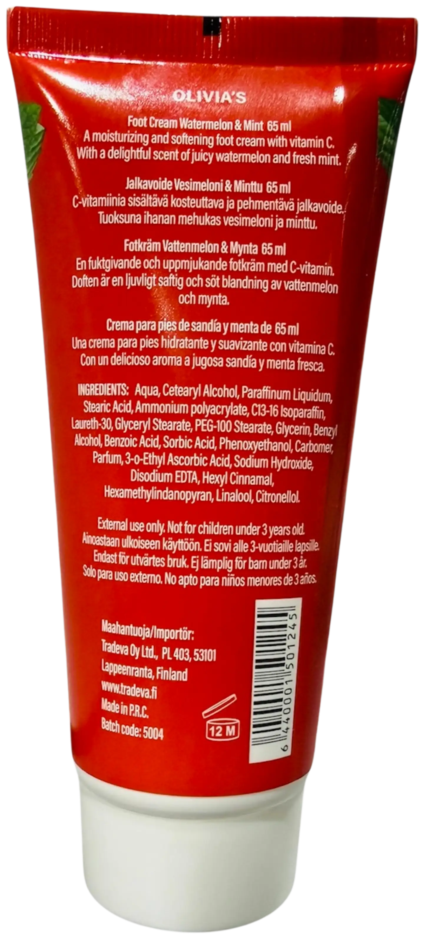 Olivia's jalkavoide vitamin C vesimeloni & minttu 65ml - 2