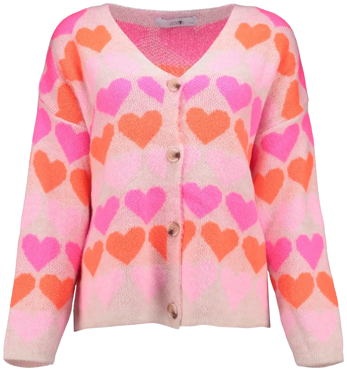 Hailys naisten neuletakki Sa44nna - beige/pink heart - 1