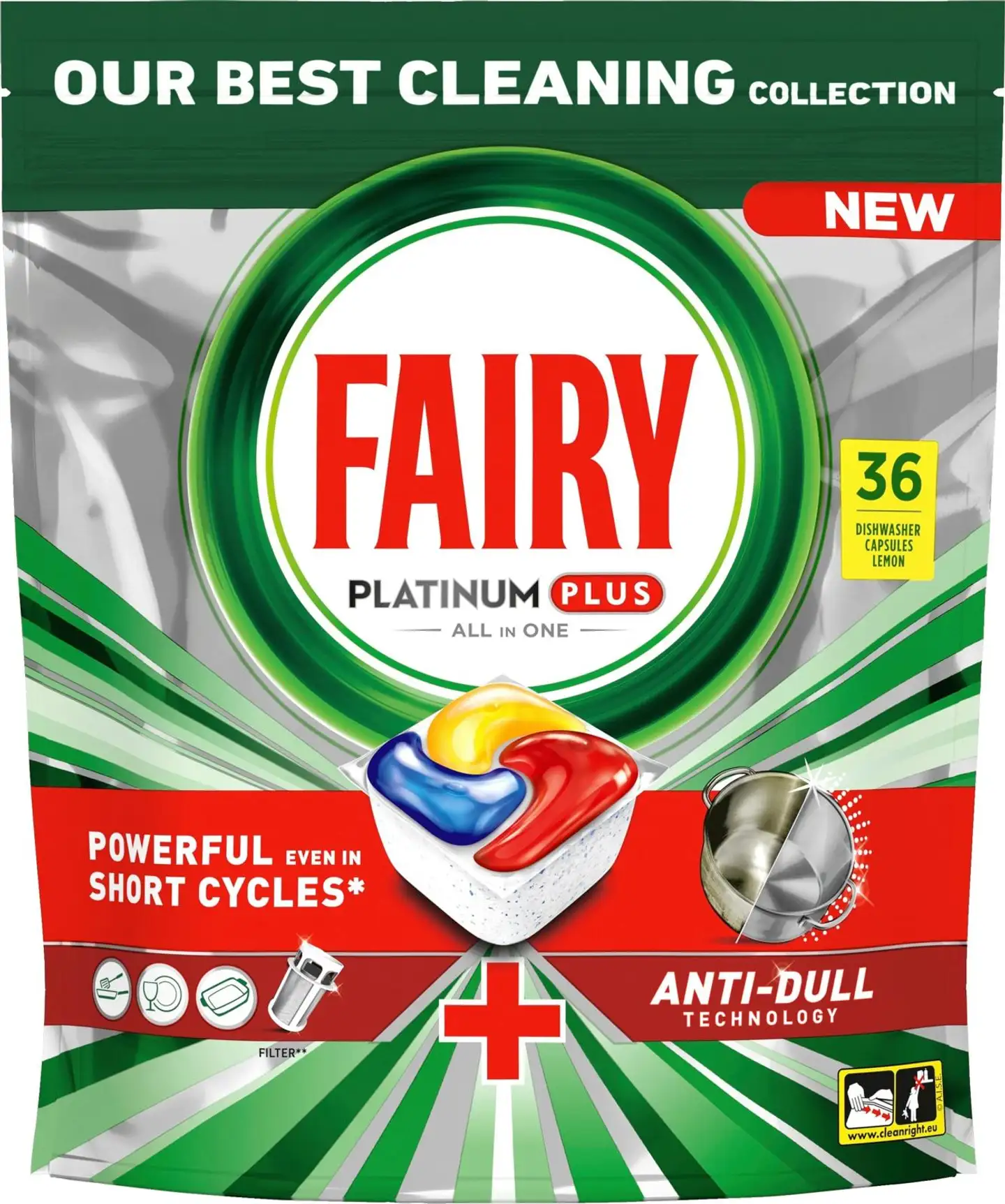 Fairy Platinum Plus All in One Anti-Dull 36kpl konetiskitabletti